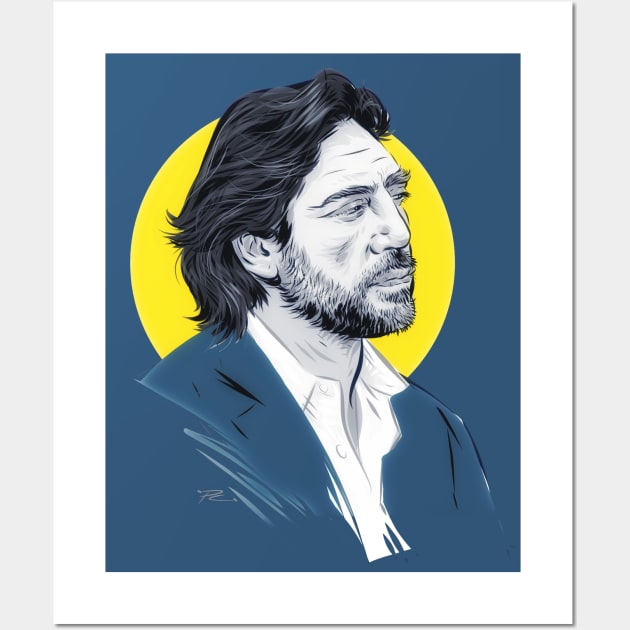 Javier Bardem - An illustration by Paul Cemmick Wall Art by PLAYDIGITAL2020